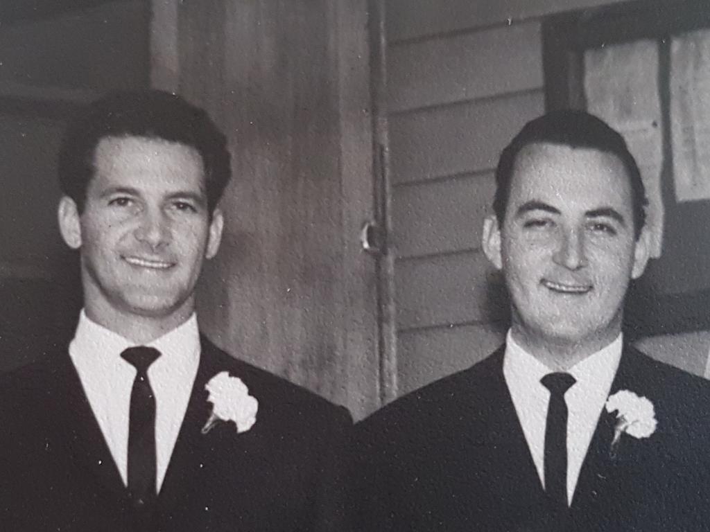 Sid and Ray Lang on Ray’s wedding day in December 1963. Picture: Supplied.