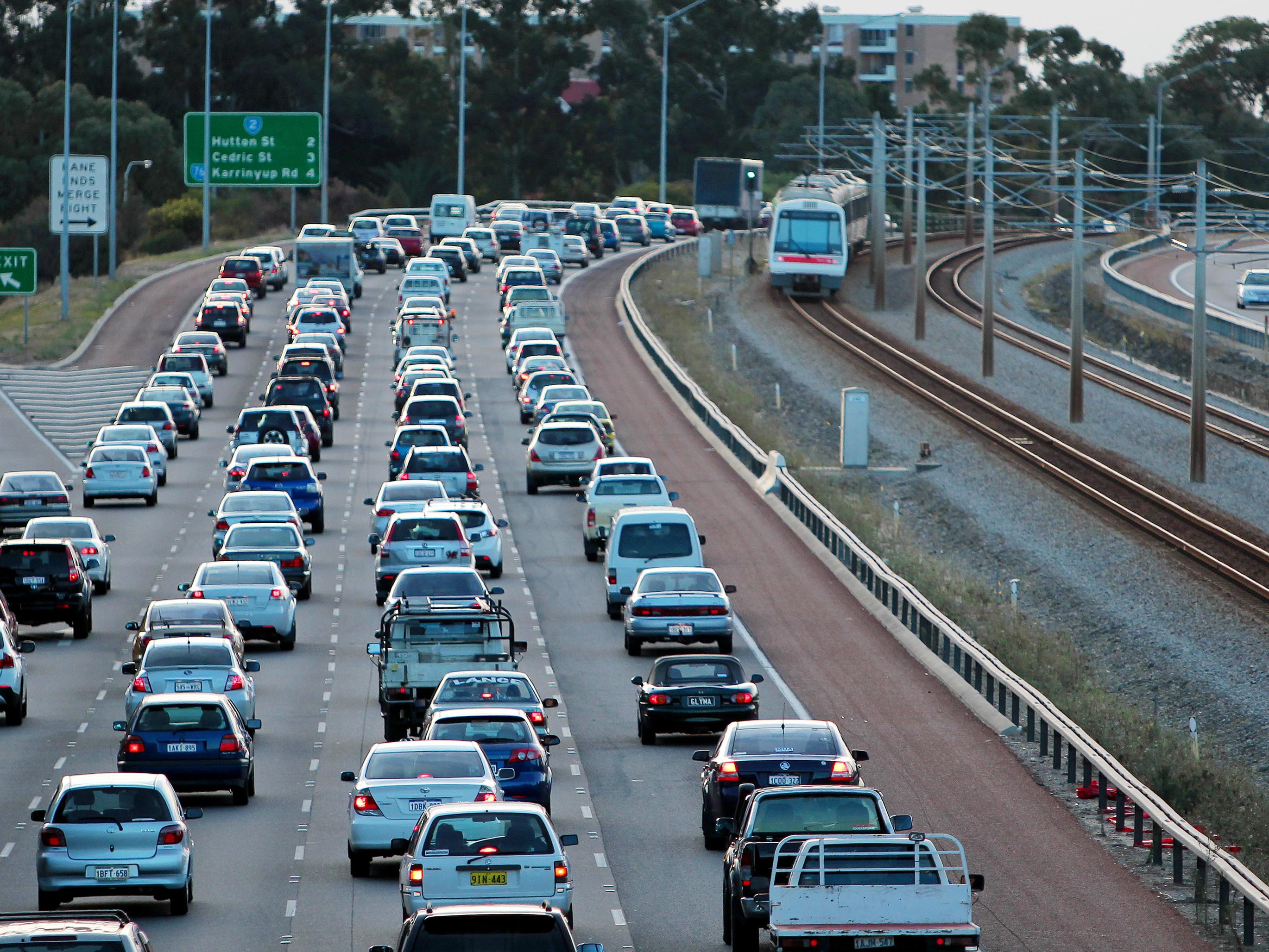 Mitchell Freeway afternoon congestion.