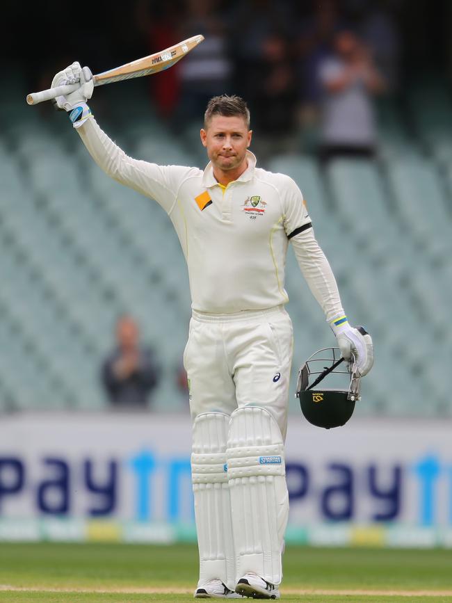 Michael Clarke scored a ton despite back spasms at Adelaide Oval. Picture: Scott Barbour/Getty Images