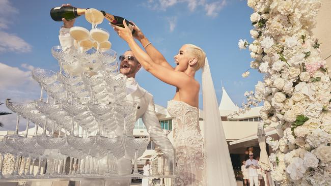 Ellie Gonsalves and Ross Scutts wedding at La Luna on the Gold Coast. Picture: Lauren Schulz.