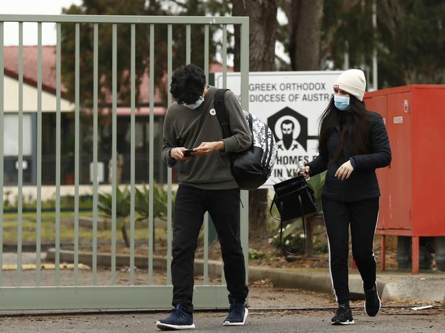 Staff return to work at St Basils Home for the Aged in Fawkner. Picture: Getty Images.