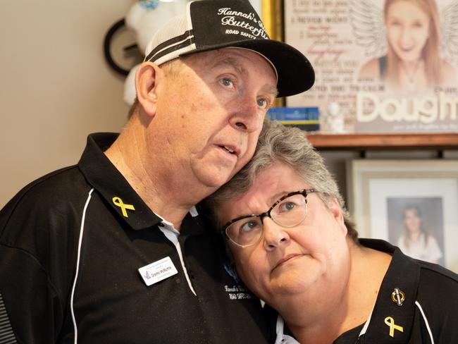 **FOR THE WEEKEND TELEGRAPH ** 23 OCTOBER 2024. Di and Graeme McMurtrie whose daughter Hannah McMurtrie was killed in a car crash 11 years ago, Taree. Photo: Carl Muxlow