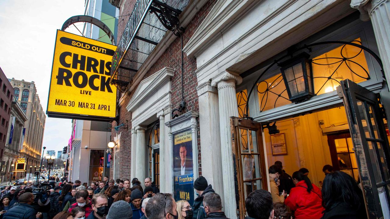 Lines outside of Chris Rock’s show at the Wilbur Theater. Picture: Joseph Prezioso / AFP.