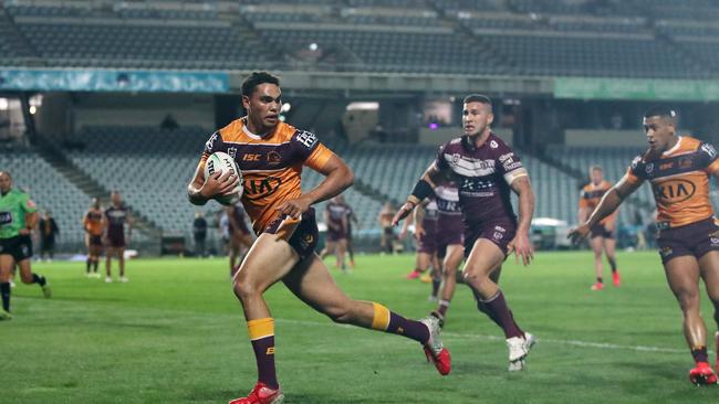 Xavier Coates was a standout for the Broncos and was unstoppable in the air. Picture: Getty Images.