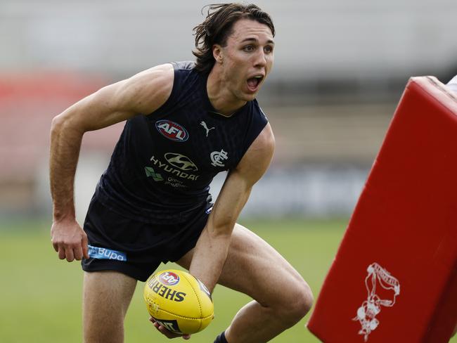 Ollie Hollands has a great role at half-back for the Blues. Picture: Michael Klein