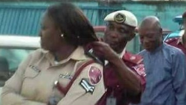 Federal Road Safety Corps state commander Ayodele Kumapayi accused the female traffic marshalls of having long hair which is not a crime under any law in Nigeria. Picture: Federal Road Safety Corps