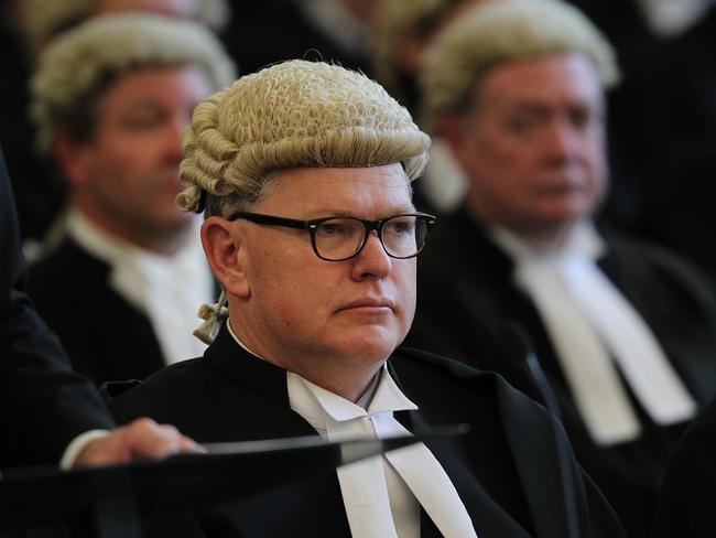 CMNEWS_Solicitor General Peter Dunning  pictured here at recently appointed Chief Justice of Queensland Timothy Carmody public ceremony in the Brisbane today Friday August 1st, 2014. Pictures: Jack Tran / The Courier Mail
