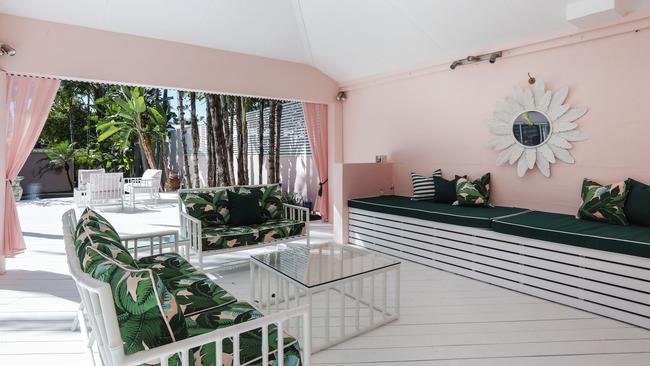 An interior shot of the pink home. Picture: Quentin Tod.