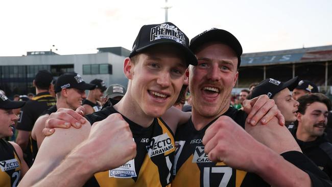 Aidan Johnson after Werribee's premiership win