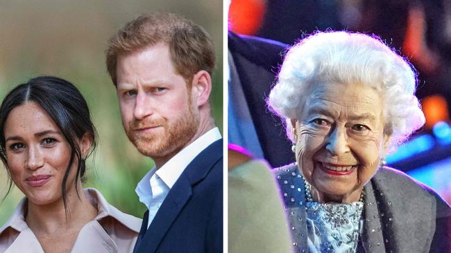 Harry and Meghan, and the late Queen.