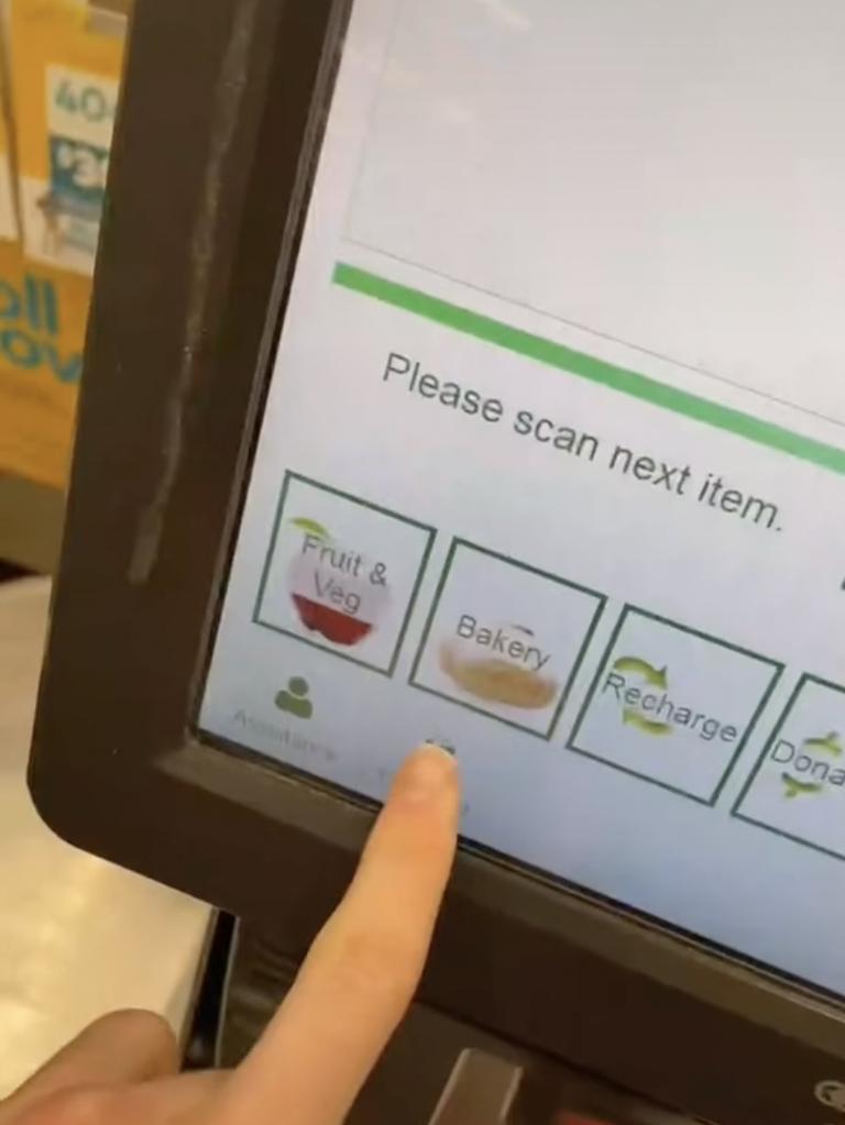 Using the ‘Own Bag’ option will make your shop much easier, Mr Kirley shared in a video. Picture: TikTok/@Woolworths_au