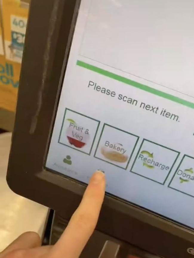 Using the ‘Own Bag’ option will make your shop much easier, Mr Kirley shared in a video. Picture: TikTok/@Woolworths_au