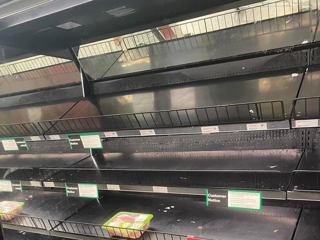 Empty supermarket shelves in Melbourne, Picture: Twitter/Cathy O'Malley