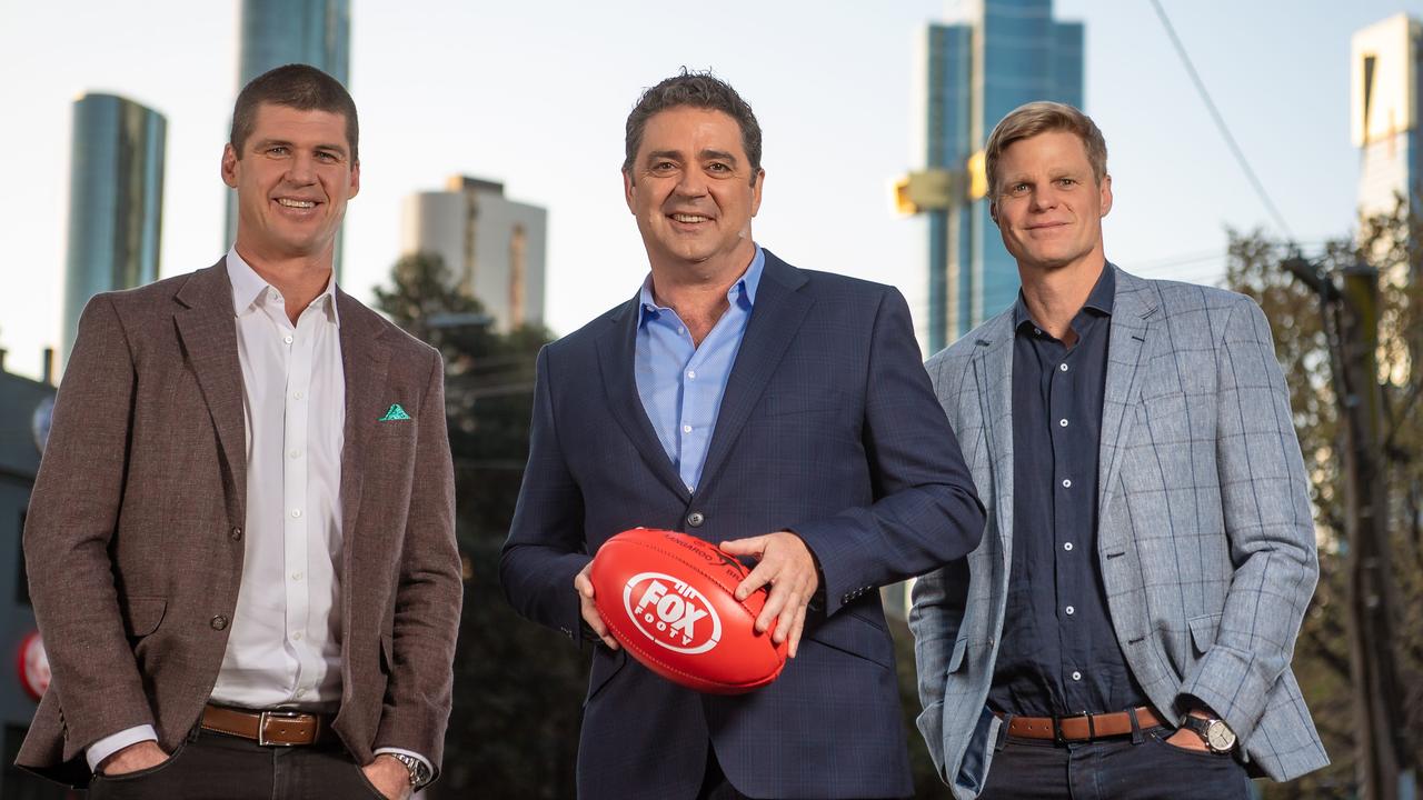 Jonathan Brown, Garry Lyon and Nick Riewoldt are starting a new finals preview show on Fox Footy. Photo: Jason Edwards