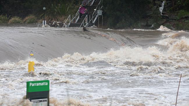 Parramatta River flooding on February 9. Picture: Adam Yip