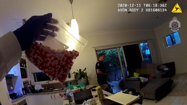 A still from footage captured by Queensland Police during a major drug bust in Brisbane's Fortitude Valley.