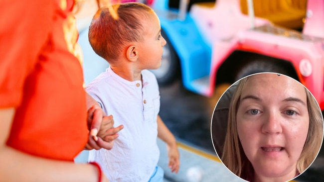 After waiting an hour and a half in line for the ride the woman noticed a mother attempting to jump the queue.  Image: Getty & lisa.divass/TikTok