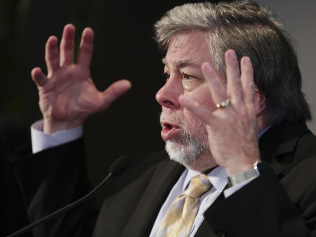 Apple co-founder Steve Wozniak during a press conference at The Future Transit Summit in Sydney today.