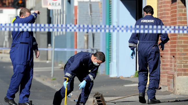 Police outside the Love Machine nightclub in April. Picture: Andrew Henshaw