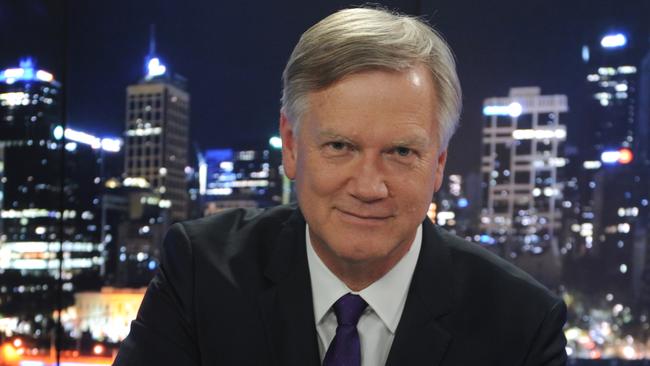 Andrew Bolt on the set of his new show for Sky News at the channel's Melbourne's studio. Picture: Andrew Henshaw