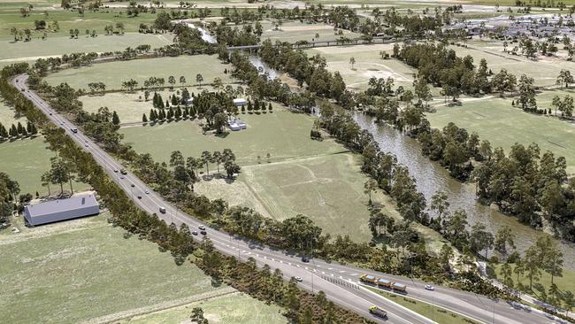 An artist’s impression of the New Dubbo Bridge.