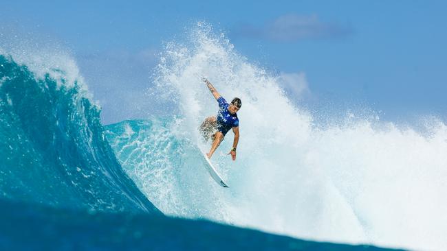 Jack Robinson in action in Hawaii. (Photo by Brent Bielmann/World Surf League)