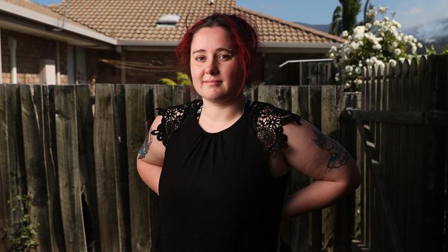 Young mum Tammy of Hobart who has been through some traumatic events in life is now facing homelessness. Picture: Nikki Davis-Jones