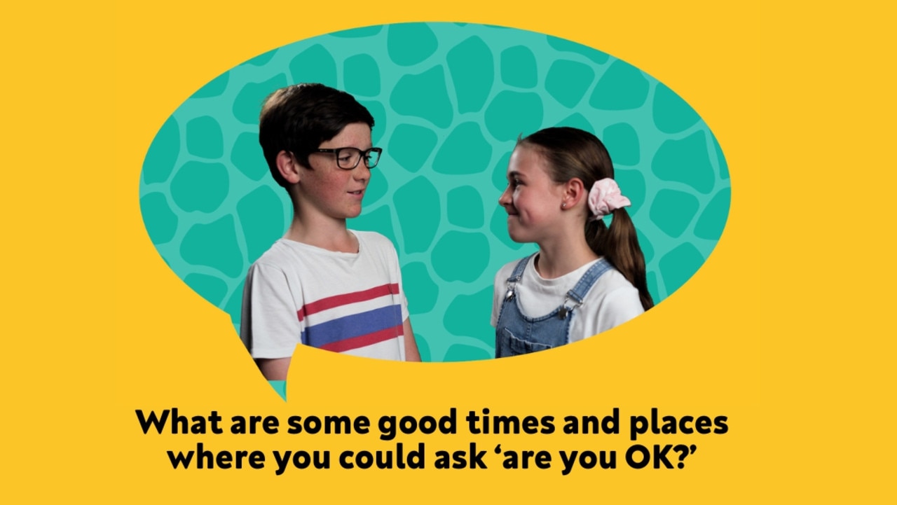 Asking your friend “Are you OK?” is the first step and listening to what they have to say is the second. Picture: supplied/Life Ed