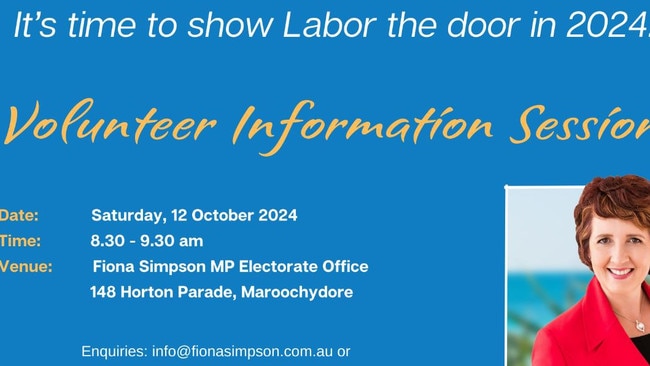 LNP Maroochydore MP Fiona Simpson recruiting election volunteers using her electorate office as a meeting point. Picture: Supplied.