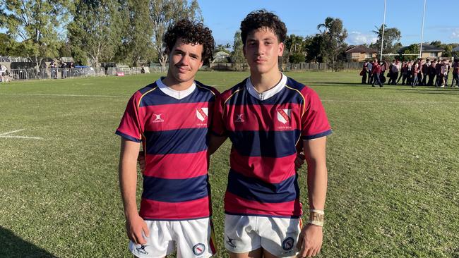 Seamus Boakes and Trent Picot of Brisbane State High School's First XV.