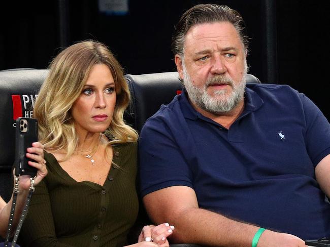Actor Russell Crowe and girlfriend Britney Theriot. Picture: Aaron Francis