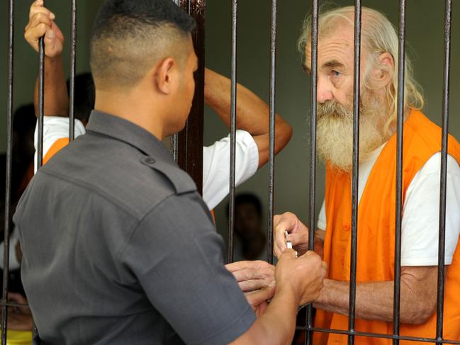 Robert Ellis pictured inside a holding cell in 2016. Picture: AFP/Sonny Tumbelaka