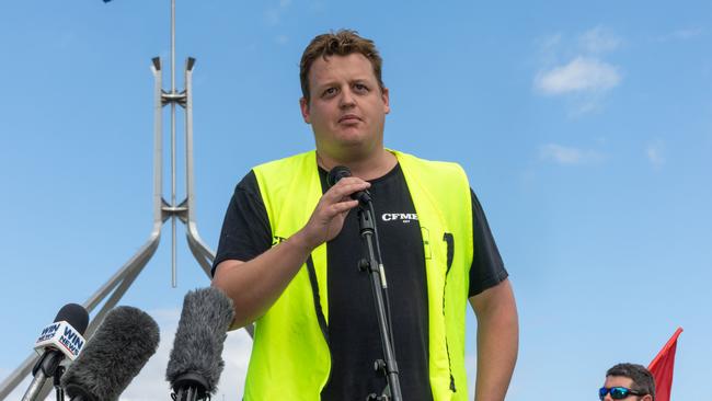 CFEMU national secretary Zach Smith. Picture: NCA NewsWire / Gary Ramage