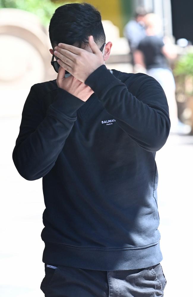 Hadi Skaf, the younger brother of the infamous Skaf rapists, arrives at court after being ordered to attend for sentencing on drug supply and dealing with the proceeds of crime. Picture: NCA NewsWire / Jeremy Piper