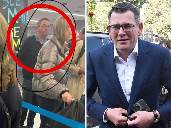 Dan Andrews unrecognisable at NY airport