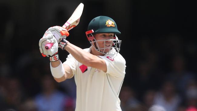 David Warner got going early and never stopped as he blasted a century in the first session of the SCG Test. Picture: Brett Costello