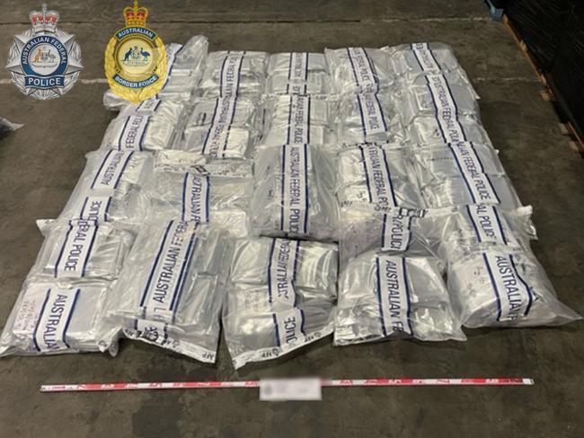 The consignment of ice and cocaine valued at $182 million seized by Australian Border Force.