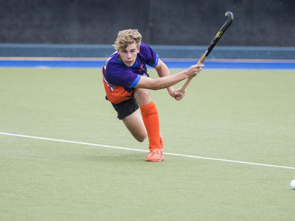 Ryan Wilcox of Fraser Coast against Toowoomba 2 in Hockey Queensland Championships at Clyde Park, Sunday, May 2, 2021. Picture: Kevin Farmer