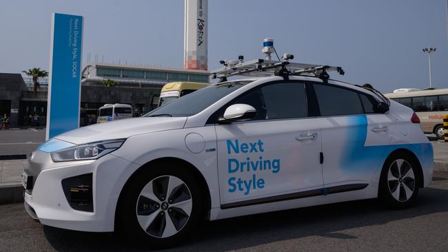 A Rideflux self-driving car in South Korea. Picture: AFP