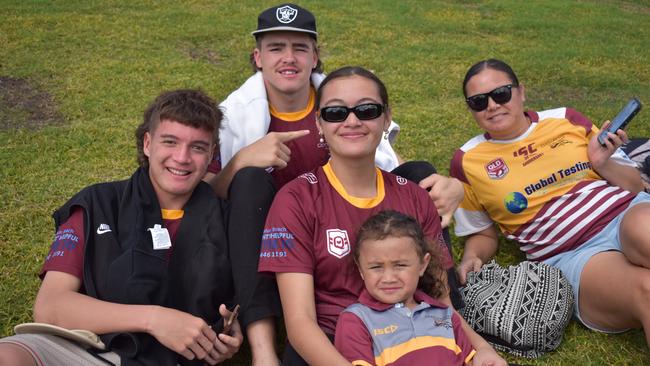 Jose Noble, Jenessa Noble, Jorjah Noble, Ethan Leypoldt, Jayde Noble at the Sunshine Coast Rugby League Finals 2022.