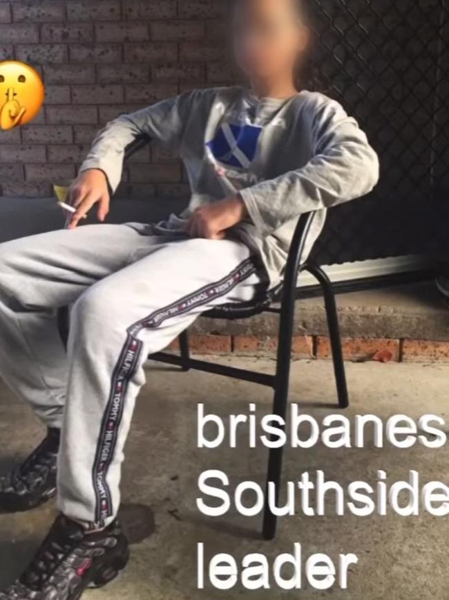 A teen who claims to be the leader of Brisbane’s Southside Drillas gang. Picture: Supplied