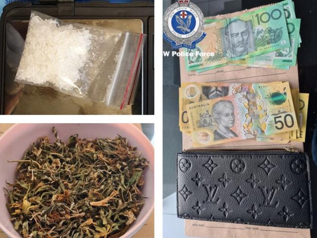 Ison was among eight people arrested and charged by police attached to Strike Force Treceagle over the supply of drugs. Some of the drugs and cash seized by officers. Picture: NSW Police