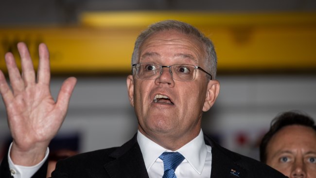 Prime Minister Scott Morrison refuses to say if he would resign should the Coalition lose the election. Picture: NCA / Jason Edwards