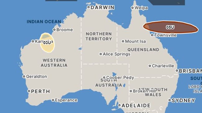 Tropical Cyclone Kirrily will likely make impacct on Wednesday, north of Townsville. Picture: BoM