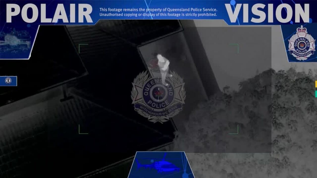 Footage of a man allegedly shining a laser at the Polair helicopter