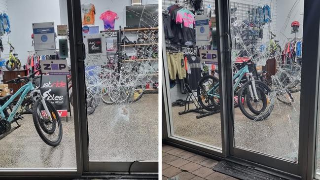 Two separate break ins at Lismore bike shop Just Ride Cycles. Photo: Rachel and Jason Sipple.