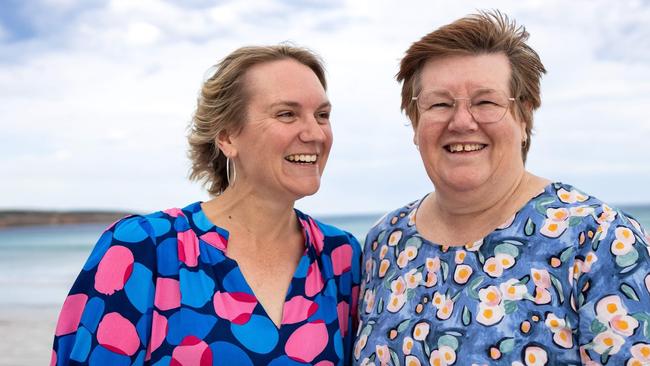 Renee Elliott with her mum Judith Fiegert who both have battled breast cancer. Picture: Supplied