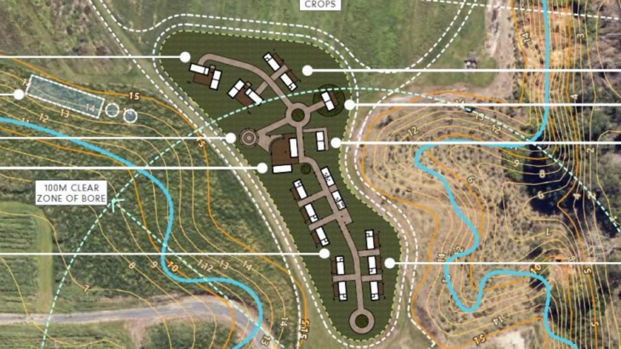 Map showing positioning of proposed buildings at the Daintree River site&gt; Picture: Supplied