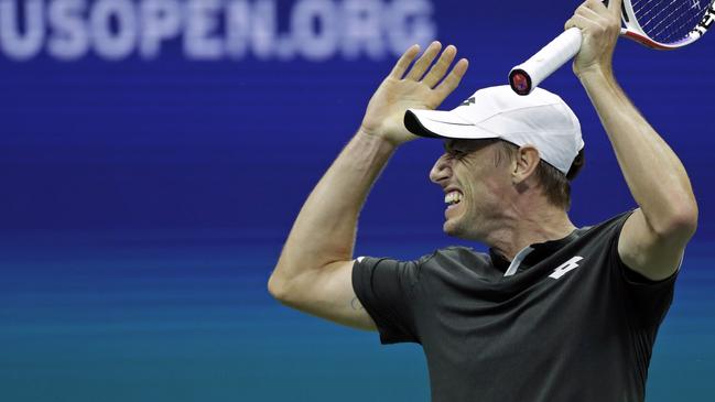 John Millman feels the heat against Rafael Nadal. Picture: AP