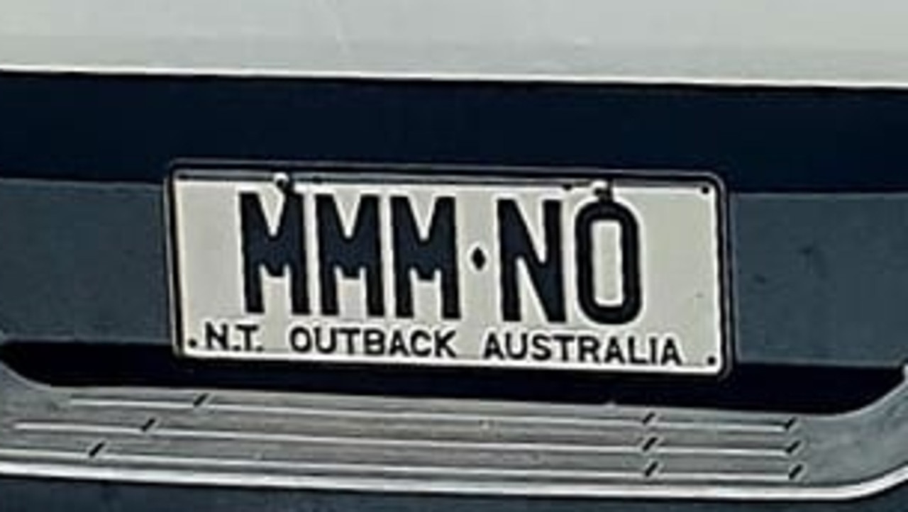 NT funny number plate, MMM NO. Picture: Facebook / Tony Travers